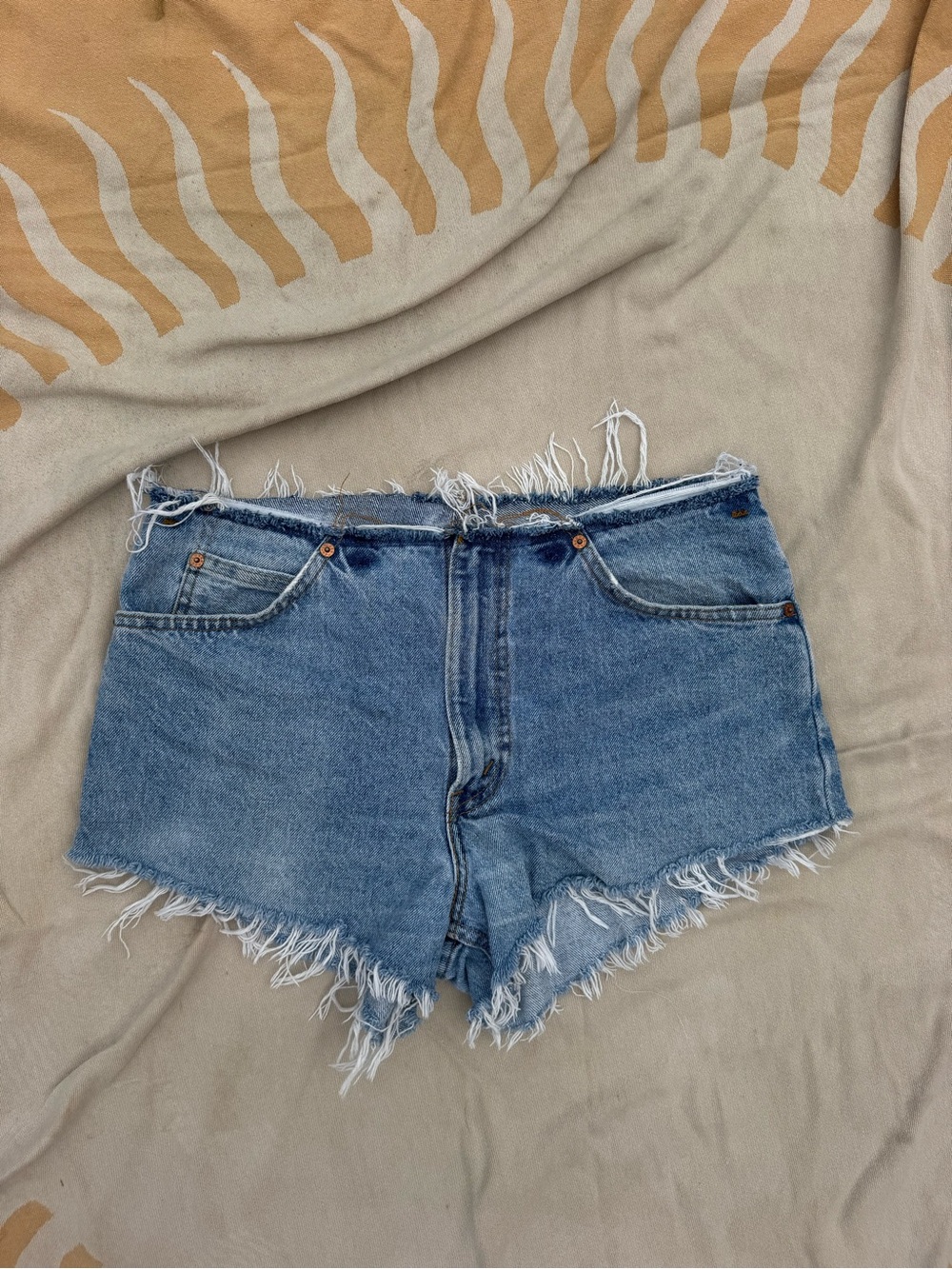Levi's Distressed Light Blue Denim Cutoff Shorts